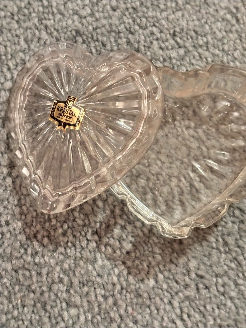 Kristal Zajecar Heart-Shaped Glass Trinket Dish - Clear